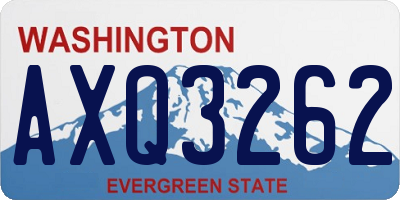 WA license plate AXQ3262