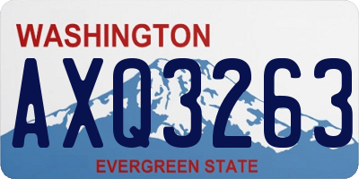 WA license plate AXQ3263