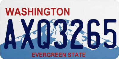 WA license plate AXQ3265