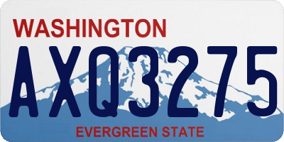 WA license plate AXQ3275