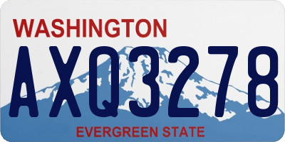 WA license plate AXQ3278