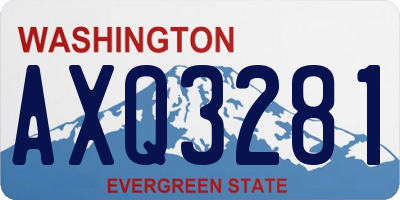WA license plate AXQ3281