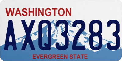 WA license plate AXQ3283