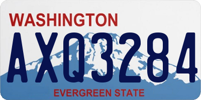 WA license plate AXQ3284