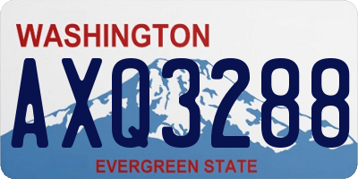 WA license plate AXQ3288