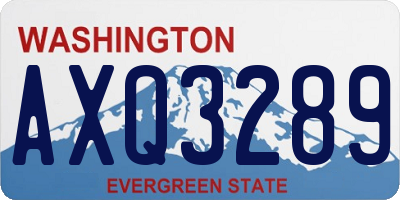 WA license plate AXQ3289