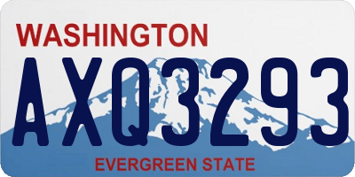 WA license plate AXQ3293