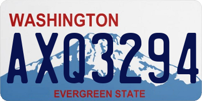 WA license plate AXQ3294