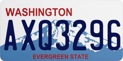 WA license plate AXQ3296