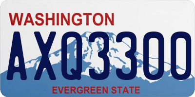 WA license plate AXQ3300