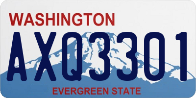WA license plate AXQ3301