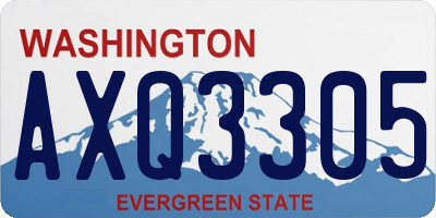 WA license plate AXQ3305