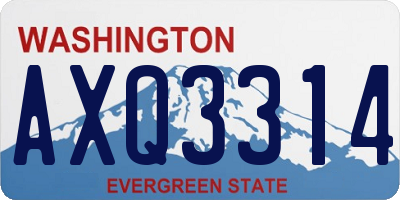 WA license plate AXQ3314