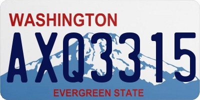WA license plate AXQ3315