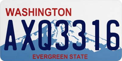 WA license plate AXQ3316
