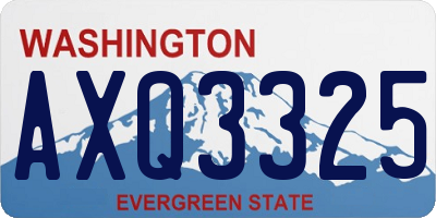 WA license plate AXQ3325
