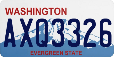 WA license plate AXQ3326