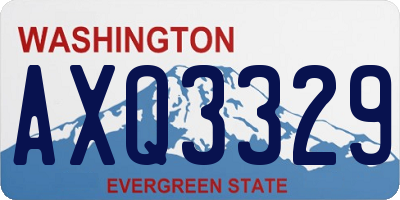 WA license plate AXQ3329