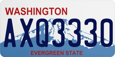 WA license plate AXQ3330
