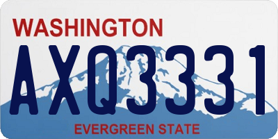 WA license plate AXQ3331
