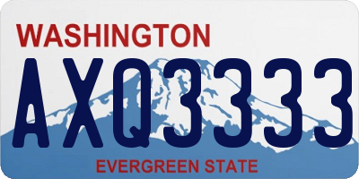 WA license plate AXQ3333