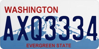 WA license plate AXQ3334