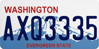 WA license plate AXQ3335