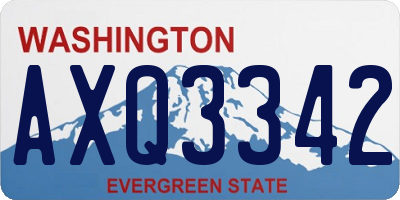 WA license plate AXQ3342