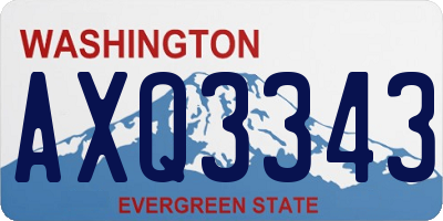 WA license plate AXQ3343