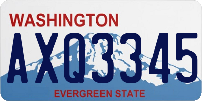 WA license plate AXQ3345
