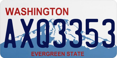 WA license plate AXQ3353