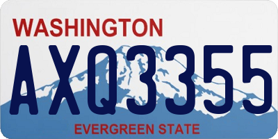 WA license plate AXQ3355