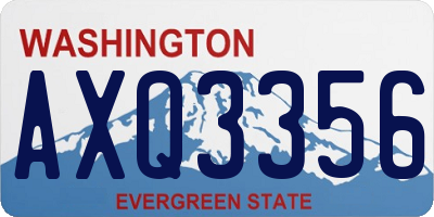 WA license plate AXQ3356