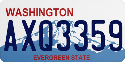 WA license plate AXQ3359