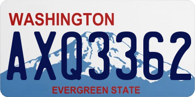 WA license plate AXQ3362