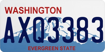 WA license plate AXQ3383