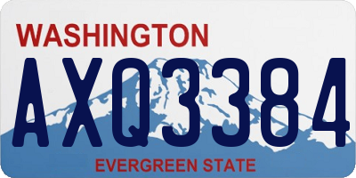 WA license plate AXQ3384