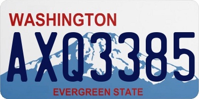 WA license plate AXQ3385