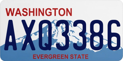 WA license plate AXQ3386