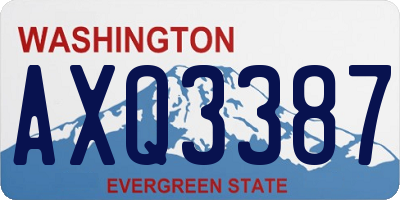 WA license plate AXQ3387