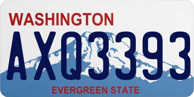 WA license plate AXQ3393