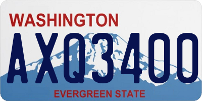 WA license plate AXQ3400