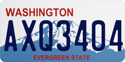 WA license plate AXQ3404