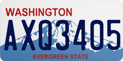 WA license plate AXQ3405