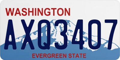 WA license plate AXQ3407