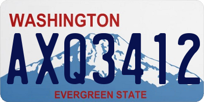 WA license plate AXQ3412