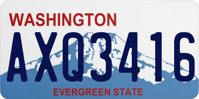 WA license plate AXQ3416