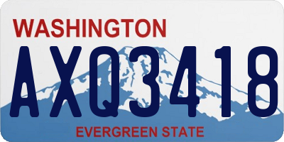WA license plate AXQ3418
