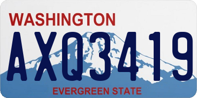WA license plate AXQ3419