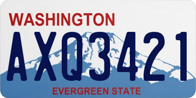 WA license plate AXQ3421